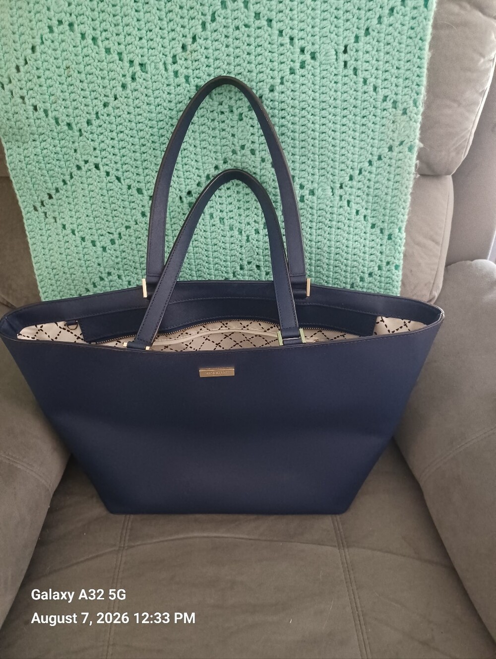 KATE SPADE NAVY BLUE SAFFIANO LEATHER WOMENS SHOULDER BAG
